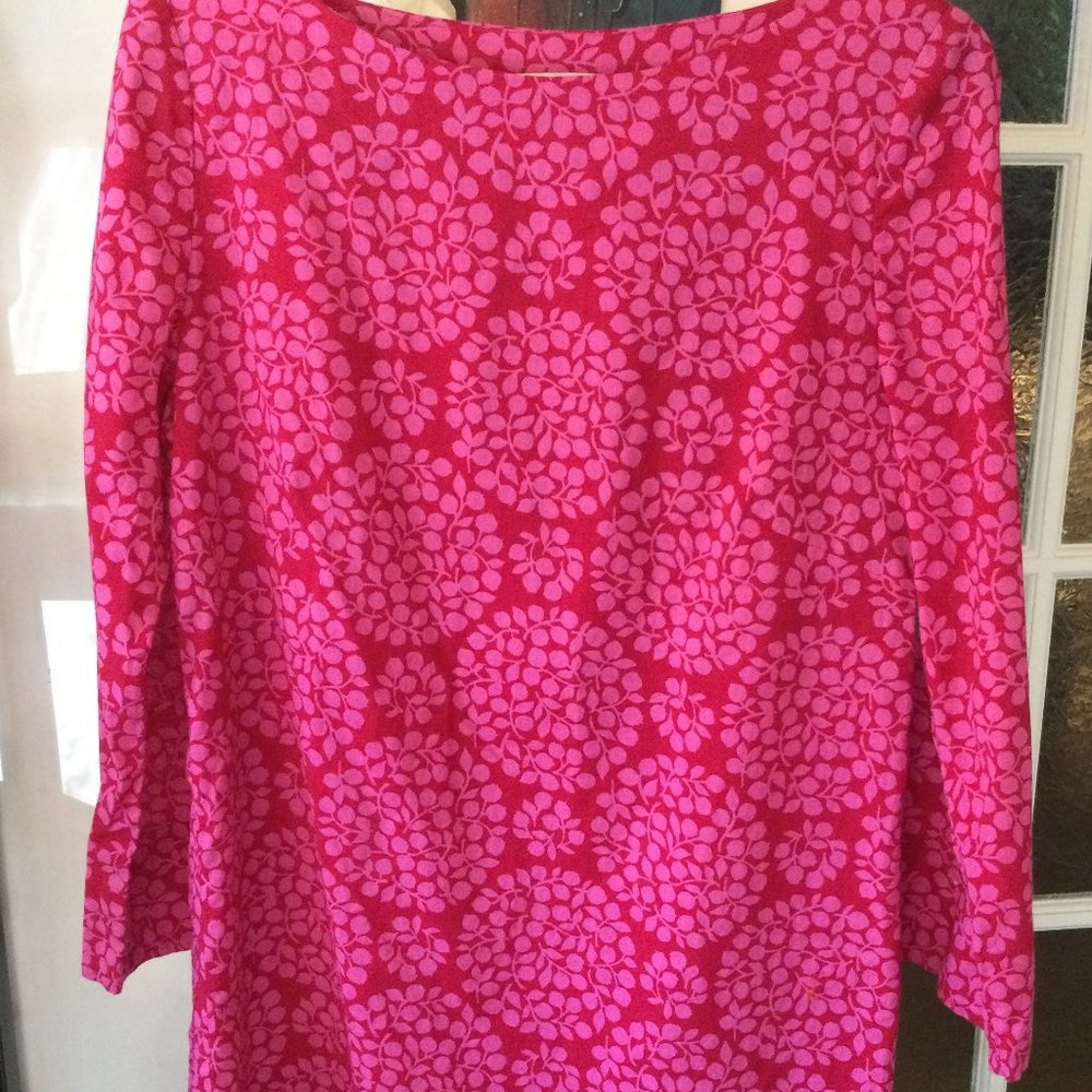 Lesley Evers Fuchsia Shift Dress 3/4 sleeves